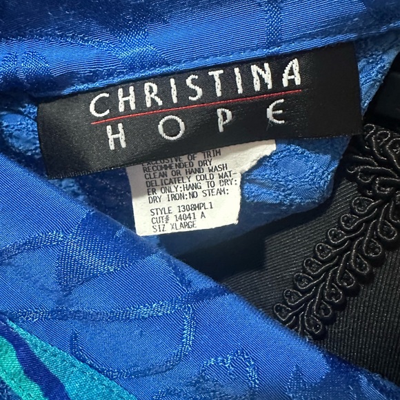 Christina Hope Vintage Vibrant Blue Coastal Long Sleeve Size XL 😻 - Picture 4 of 6
